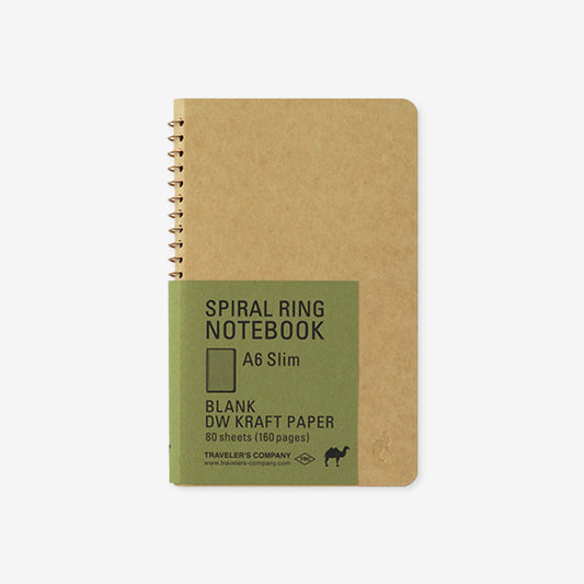 Traveller's Company - SPIRAL RING NOTEBOOK A6 SLIM - DW Kraft Paper